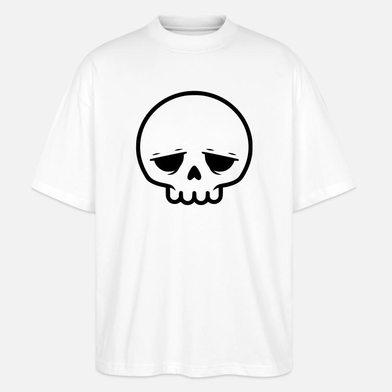 Crâne triste | Emo & Goth Design - T-shirt bio Blaster 2.0 coupe oversize Stanley/Stella Unisexe - blanc