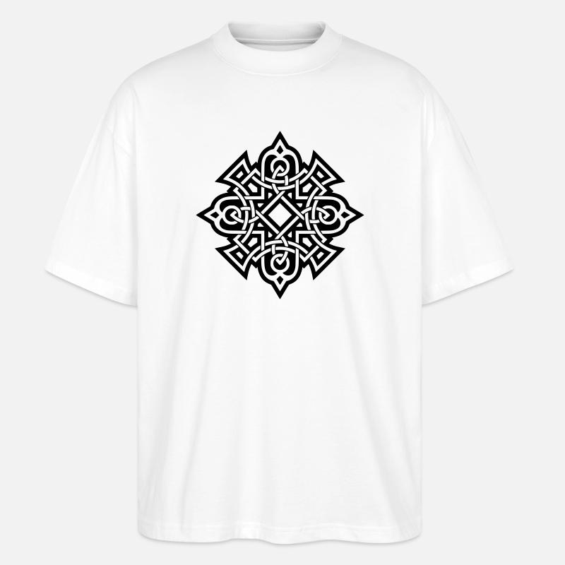 Celtic Pattern - Stanley/Stella Oversized Unisex Organic T-shirt Blaster 2.0 - white