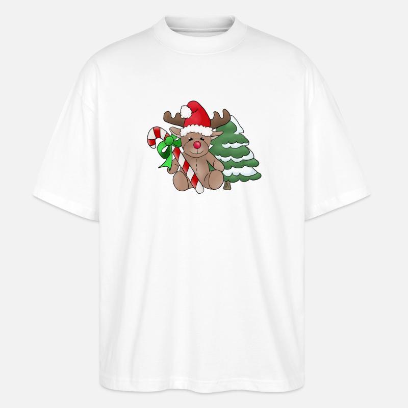 Elch_mit_Zuckerstange - Stanley/Stella Oversized Unisex Bio T-Shirt Blaster 2.0 - Weiß