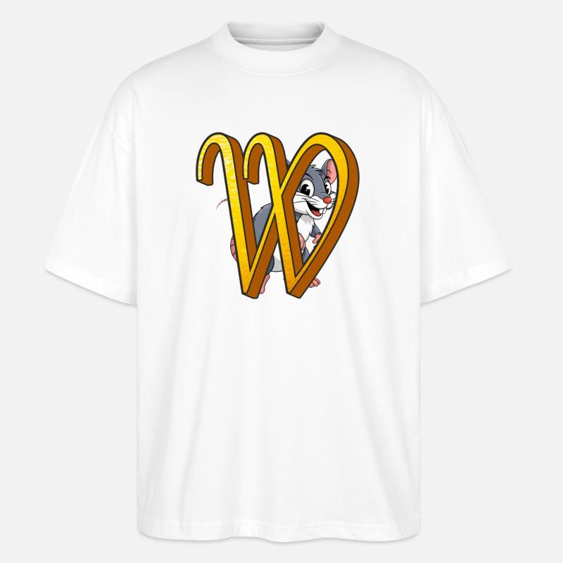 BUCHSTABE W - Stanley/Stella Oversized Unisex Bio T-Shirt Blaster 2.0 - Weiß