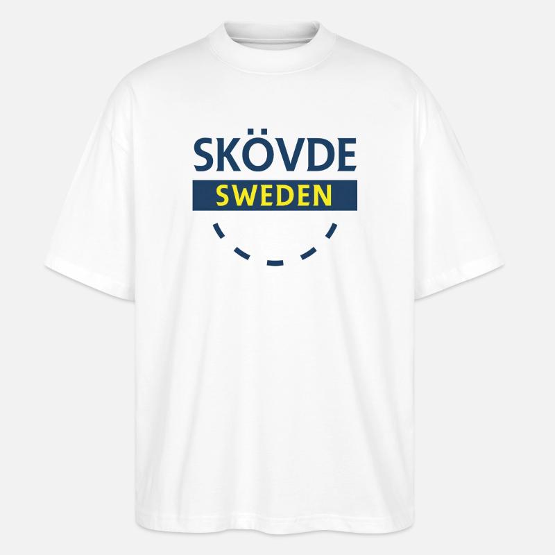 Skövde Sweden Sign Design - Stanley/Stella Oversized Unisex Organic T-shirt Blaster 2.0 - white