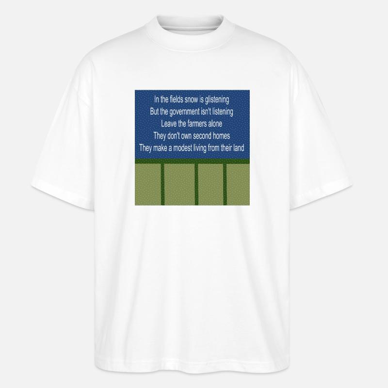 Farmers Fields Protestreim der britischen Labour-Regierung - Stanley/Stella Oversized Unisex Bio T-Shirt Blaster 2.0 - Weiß