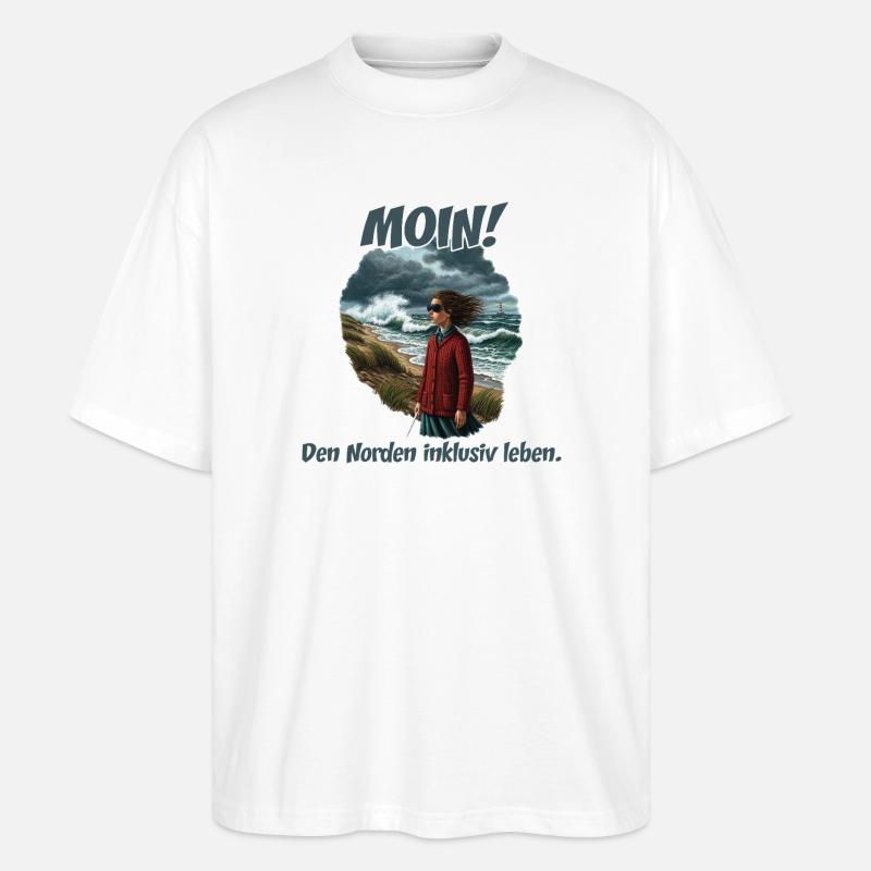 Moin y compris vent côtier - T-shirt bio Blaster 2.0 coupe oversize Stanley/Stella Unisexe - blanc