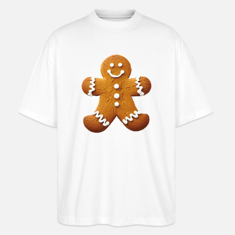 Lebkuchenmann Pfefferkuchenmann Lebkuchen - Stanley/Stella Oversized Unisex Bio T-Shirt Blaster 2.0 - Weiß