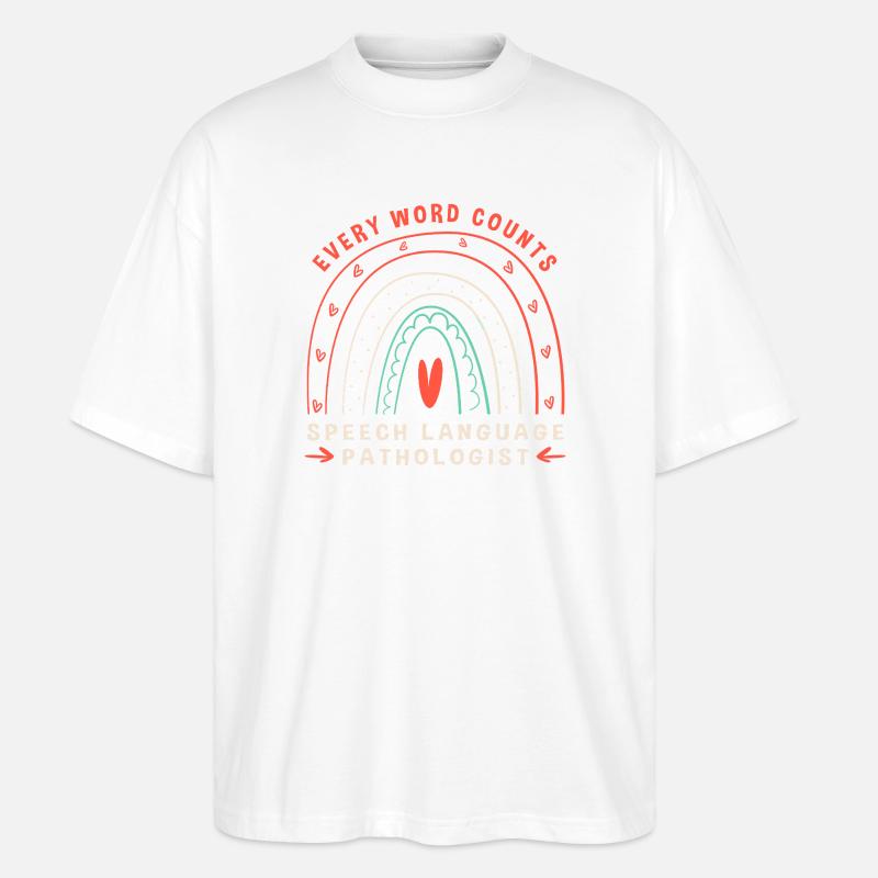 Logopäde Sprachpathologe SLP - Stanley/Stella Oversized Unisex Bio T-Shirt Blaster 2.0 - Weiß