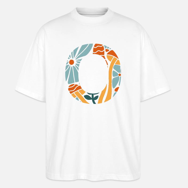 Letter o groovy Blumen Geschenkidee - Stanley/Stella Oversized Unisex Bio T-Shirt Blaster 2.0 - Weiß