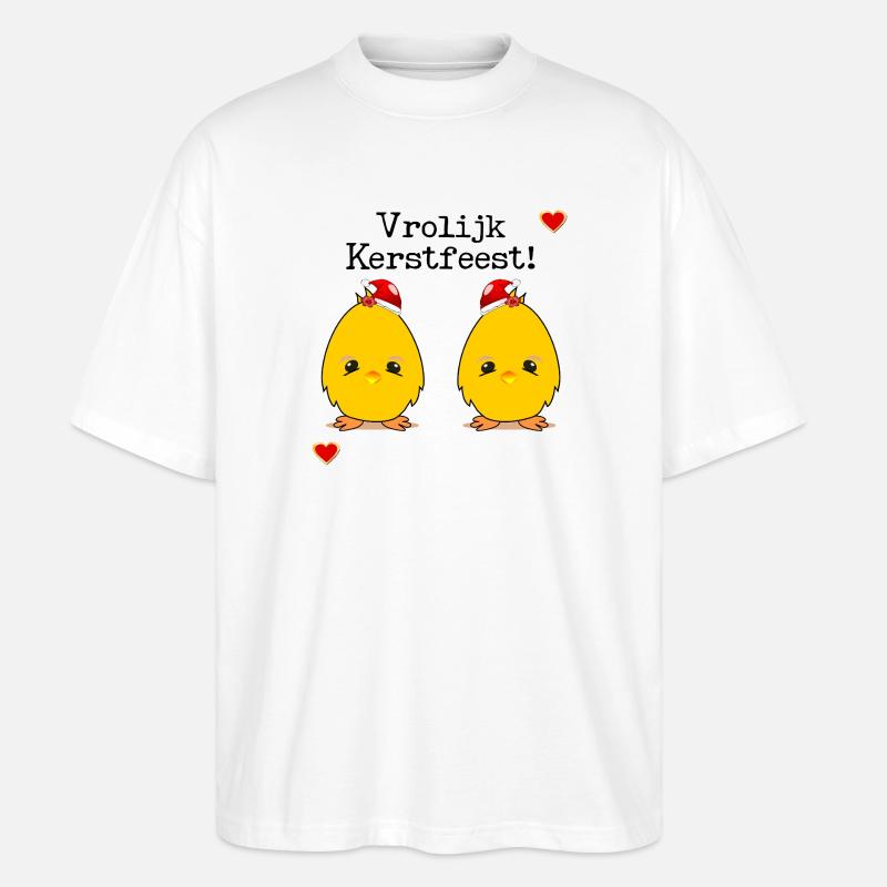 Frohe Weihnachtsküken - Stanley/Stella Oversized Unisex Bio T-Shirt Blaster 2.0 - Weiß