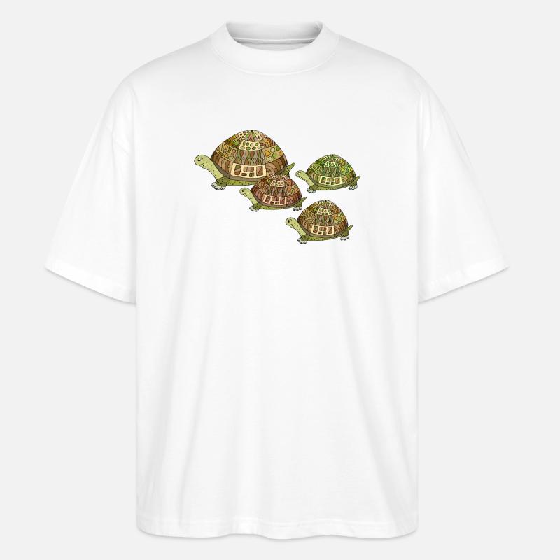 Schildkröten - Stanley/Stella Oversized Unisex Bio T-Shirt Blaster 2.0 - Weiß