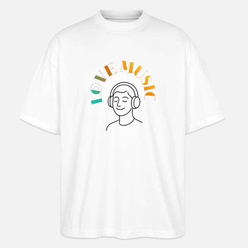 Live-Musik mit Kopfhörern - Stanley/Stella Oversized Unisex Bio T-Shirt Blaster 2.0 - Weiß