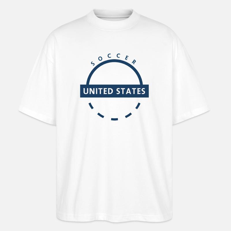 US Soccer Bogenwappen - Stanley/Stella Oversized Unisex Bio T-Shirt Blaster 2.0 - Weiß
