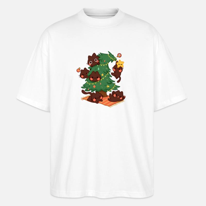 Kitty Tannenbaum, Liebe Katzen - Stanley/Stella Oversized Unisex Bio T-Shirt Blaster 2.0 - Weiß