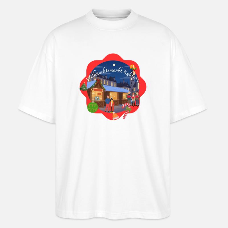 Marché de Noël de Coblence - T-shirt bio Blaster 2.0 coupe oversize Stanley/Stella Unisexe - blanc