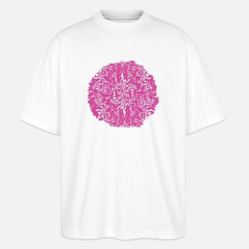 Kreisrose Pinkes Muster - Stanley/Stella Oversized Unisex Bio T-Shirt Blaster 2.0 - Weiß