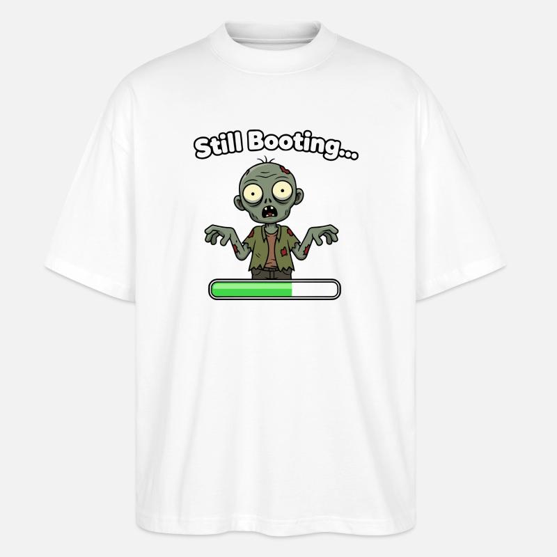 Zombie Still Booting Ladebalken - Stanley/Stella Oversized Unisex Bio T-Shirt Blaster 2.0 - Weiß