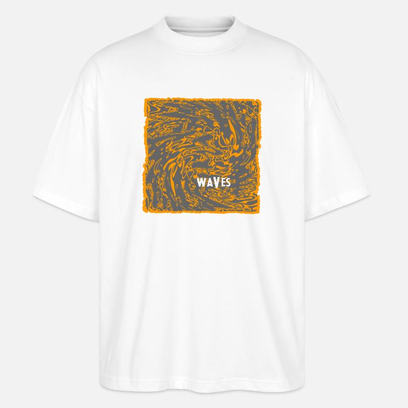 Orange Wave Pattern Art - Stanley/Stella Oversized Unisex Organic T-shirt Blaster 2.0 - white