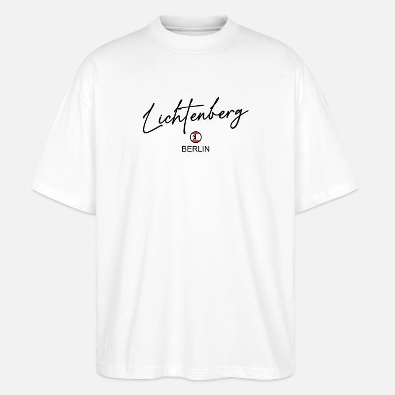 Lichtenberg - Berlin Flagge - Berliner Bär - Stanley/Stella Oversized Unisex Bio T-Shirt Blaster 2.0 - Weiß