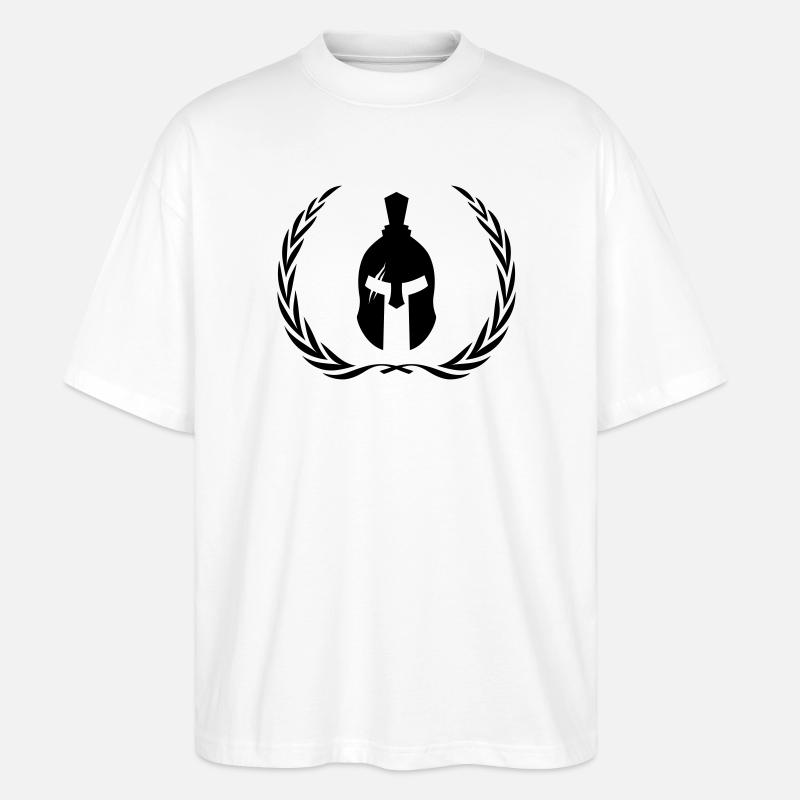 Spartaner Helm Gladiator Kranz - Stanley/Stella Oversized Unisex Bio T-Shirt Blaster 2.0 - Weiß