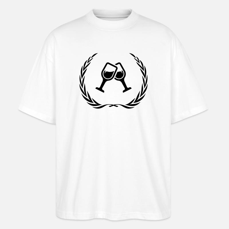 Wein Gläser Kranz - Stanley/Stella Oversized Unisex Bio T-Shirt Blaster 2.0 - Weiß