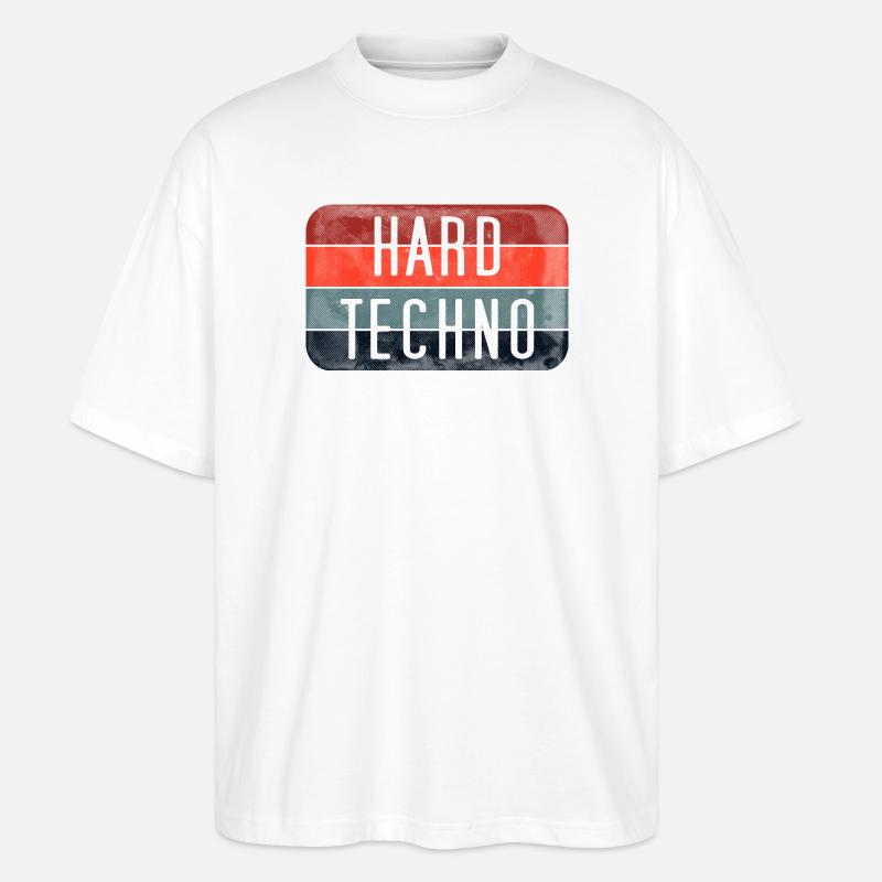 Rayures techno dures - T-shirt bio Blaster 2.0 coupe oversize Stanley/Stella Unisexe - blanc