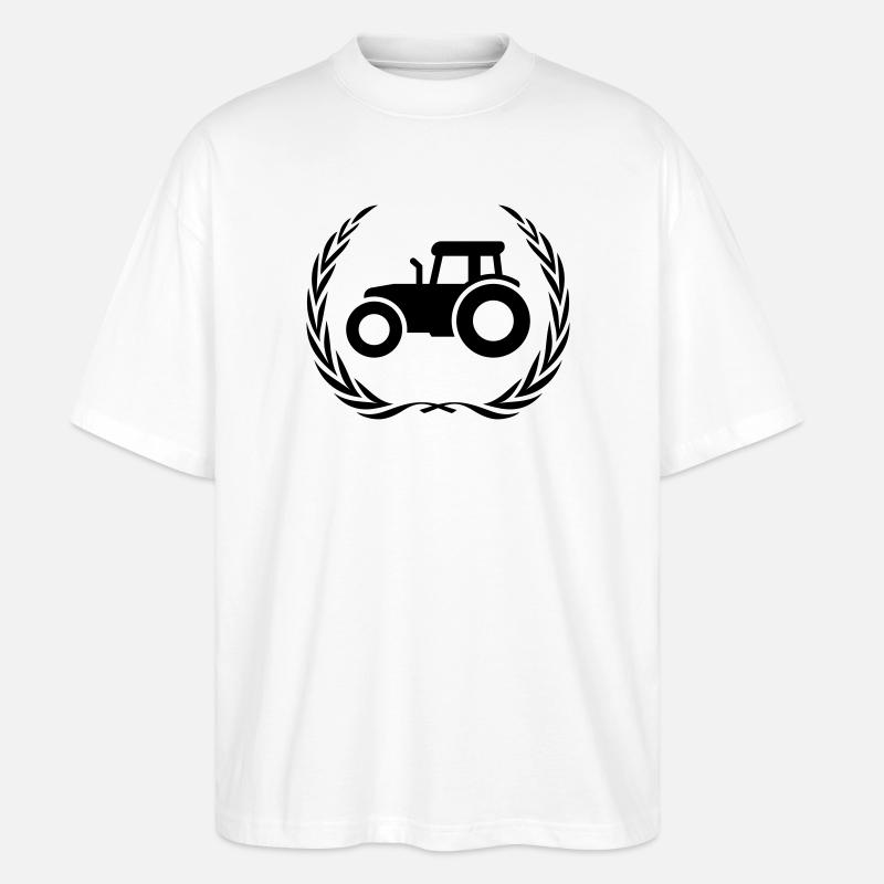 Traktor Symbol Farmer - Stanley/Stella Oversized Unisex Bio T-Shirt Blaster 2.0 - Weiß