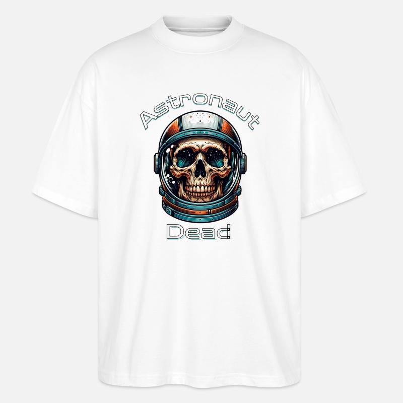 Crâne d’astronaute dans l’espace - T-shirt bio Blaster 2.0 coupe oversize Stanley/Stella Unisexe - blanc
