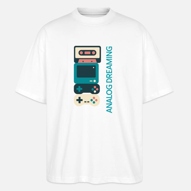 Analog Dreaming Console Stack - Stanley/Stella Oversized Unisex Organic T-shirt Blaster 2.0 - white