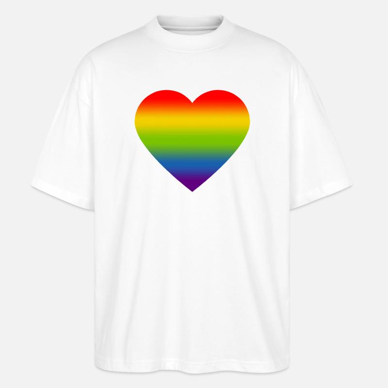Rainbow_heart - Stanley/Stella Oversized Unisex Bio T-Shirt Blaster 2.0 - Weiß