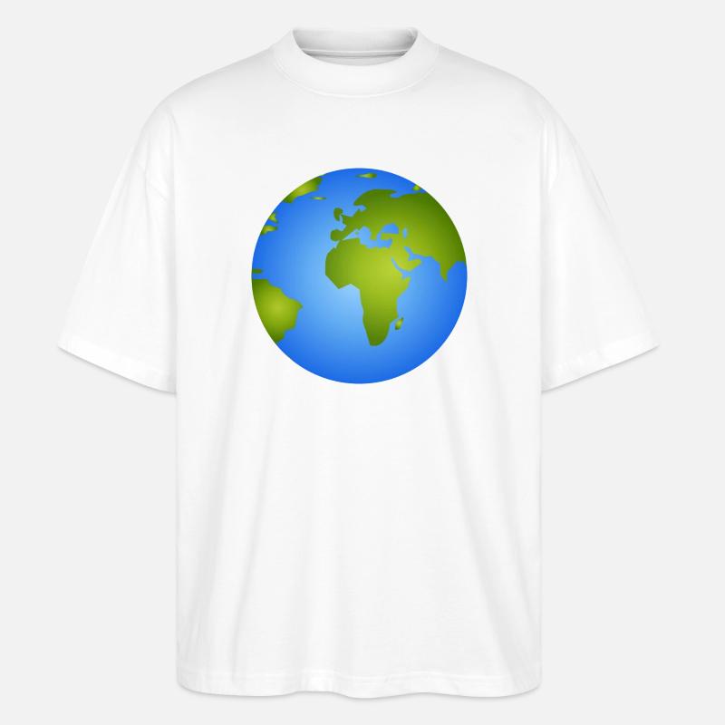 Terre bleue - Illustration de globe élégante - T-shirt bio Blaster 2.0 coupe oversize Stanley/Stella Unisexe - blanc