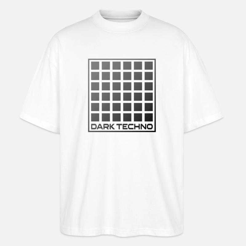 Dark Techno Grid - Stanley/Stella Oversized Unisex Organic T-shirt Blaster 2.0 - white
