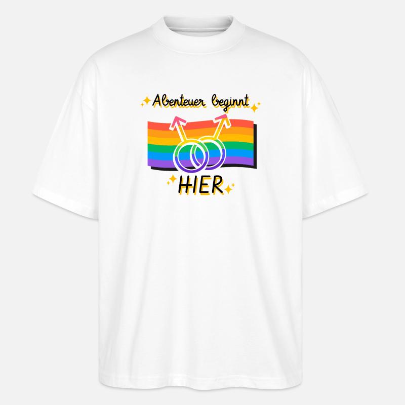 Vernetzte Pride Geschlechtsymbole - Stanley/Stella Oversized Unisex Bio T-Shirt Blaster 2.0 - Weiß