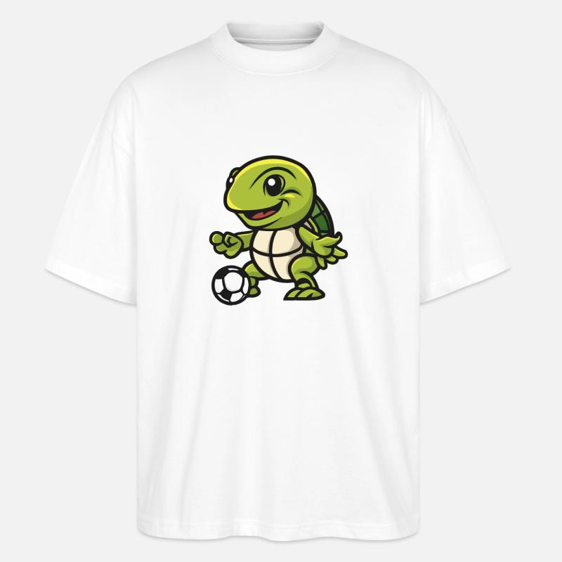 Kicker Schildkröte Fußballheld - Stanley/Stella Oversized Unisex Bio T-Shirt Blaster 2.0 - Weiß