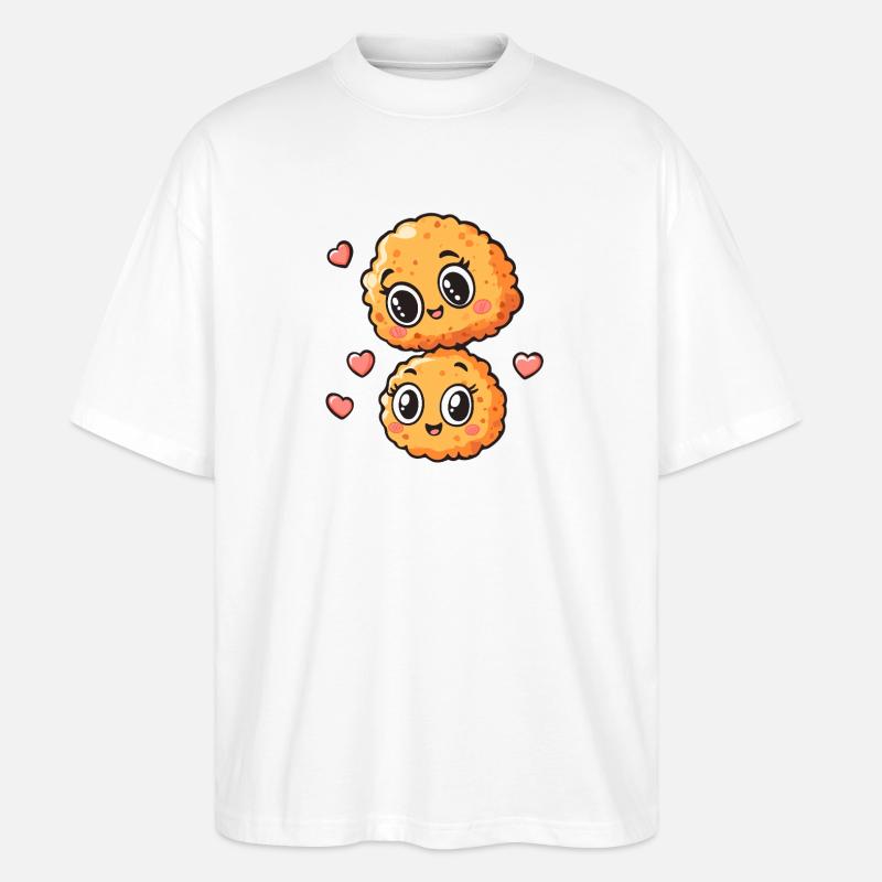 Duo de coeurs de collation câline - T-shirt bio Blaster 2.0 coupe oversize Stanley/Stella Unisexe - blanc