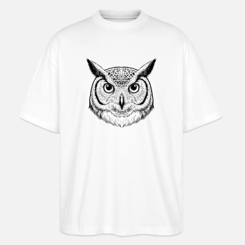 Eule - Stanley/Stella Oversized Unisex Bio T-Shirt Blaster 2.0 - Weiß