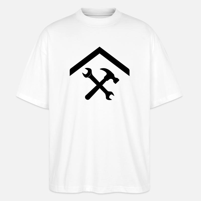 Artisan de concierge – Clé à marteau - T-shirt bio Blaster 2.0 coupe oversize Stanley/Stella Unisexe - blanc