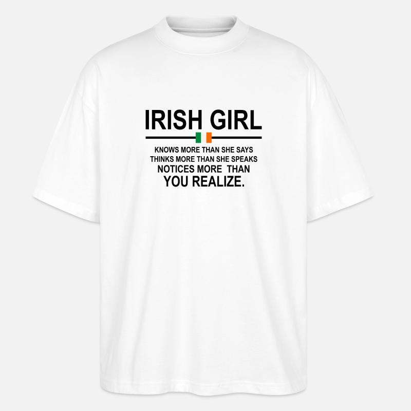 Irisches Mädchen - Stanley/Stella Oversized Unisex Bio T-Shirt Blaster 2.0 - Weiß