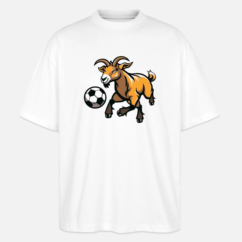 Chèvre coups de pied soccer - T-shirt bio Blaster 2.0 coupe oversize Stanley/Stella Unisexe - blanc