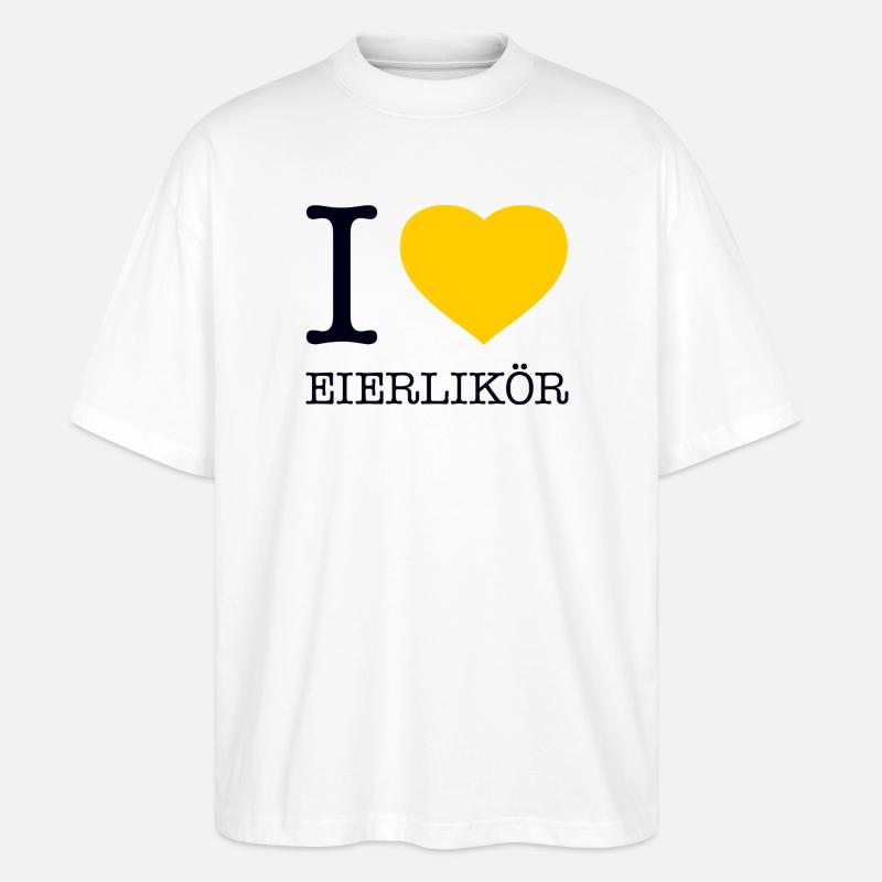 I love Eierlikör - Stanley/Stella Oversized Unisex Bio T-Shirt Blaster 2.0 - Weiß