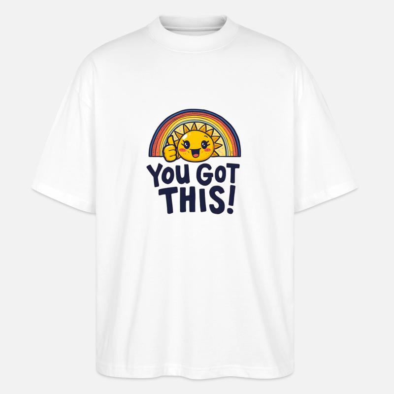 Sunshine Boost, du schaffst das. - Stanley/Stella Oversized Unisex Bio T-Shirt Blaster 2.0 - Weiß