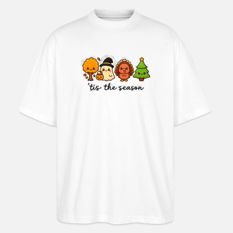 Saisonale Freunde, Herbst bis Weihnachten - Stanley/Stella Oversized Unisex Bio T-Shirt Blaster 2.0 - Weiß