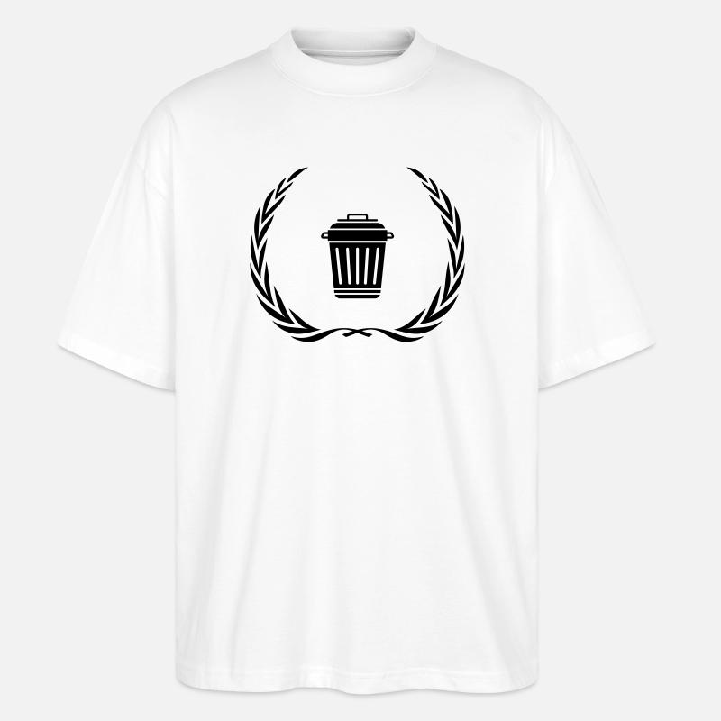 Mülltonne Symbol Kranz - Stanley/Stella Oversized Unisex Bio T-Shirt Blaster 2.0 - Weiß