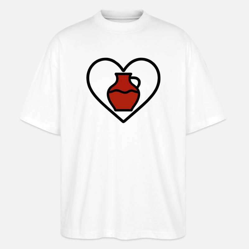 Ceramic Heart Vase Clay Creative Art - Stanley/Stella Oversized Unisex Organic T-shirt Blaster 2.0 - white