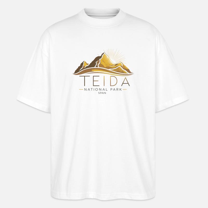 Teide Tenerife Canaries Volcan Espagne Randonnée - T-shirt bio Blaster 2.0 coupe oversize Stanley/Stella Unisexe - blanc