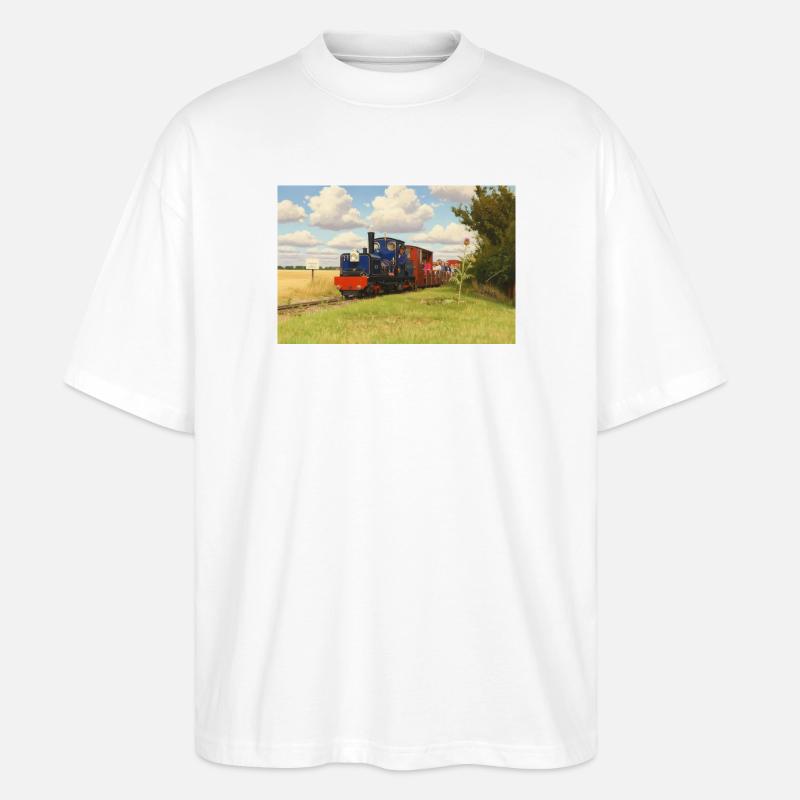 Chemin de fer miniature de campagne - T-shirt bio Blaster 2.0 coupe oversize Stanley/Stella Unisexe - blanc