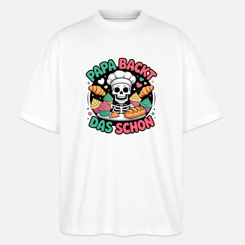 Papa Backt Das Schon - Stanley/Stella Oversized Unisex Bio T-Shirt Blaster 2.0 - Weiß