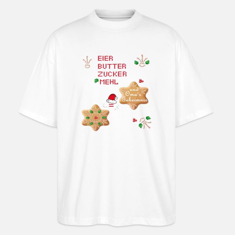 Biscuits de Noël - T-shirt bio Blaster 2.0 coupe oversize Stanley/Stella Unisexe - blanc