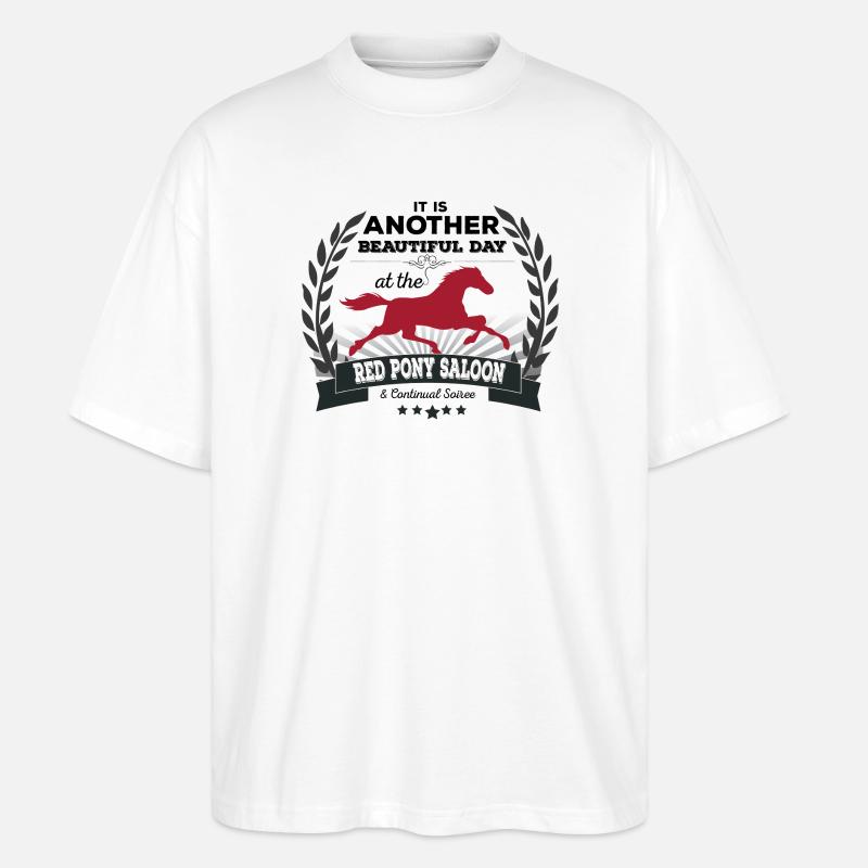 Cavalier du salon Red Pony Amant - T-shirt bio Blaster 2.0 coupe oversize Stanley/Stella Unisexe - blanc