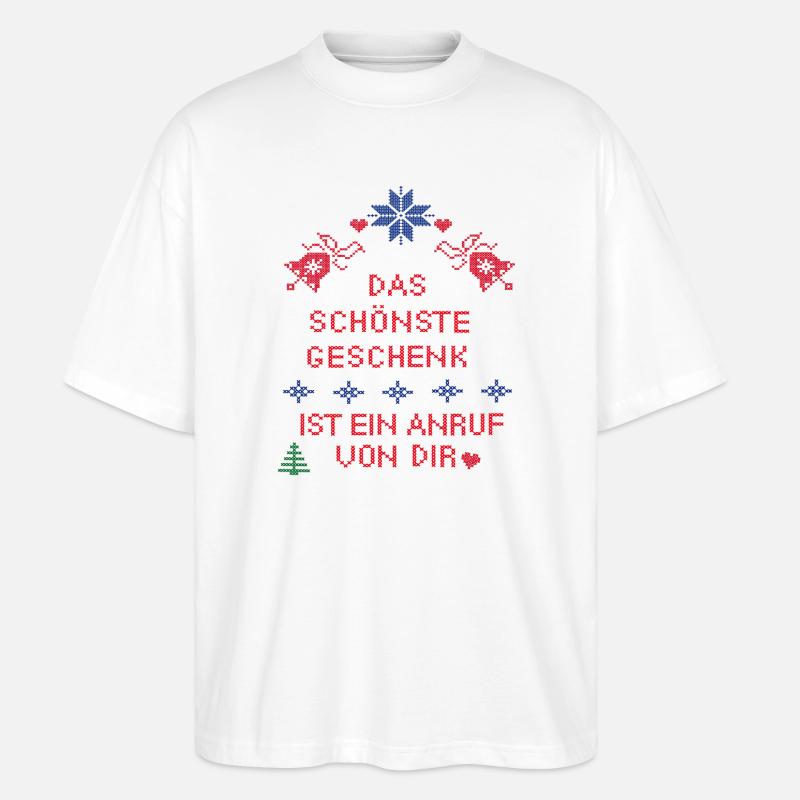 Geschenk Weihnachten - Stanley/Stella Oversized Unisex Bio T-Shirt Blaster 2.0 - Weiß