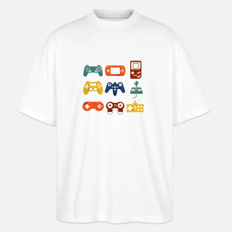 Retro-Spielkonsole - Stanley/Stella Oversized Unisex Bio T-Shirt Blaster 2.0 - Weiß