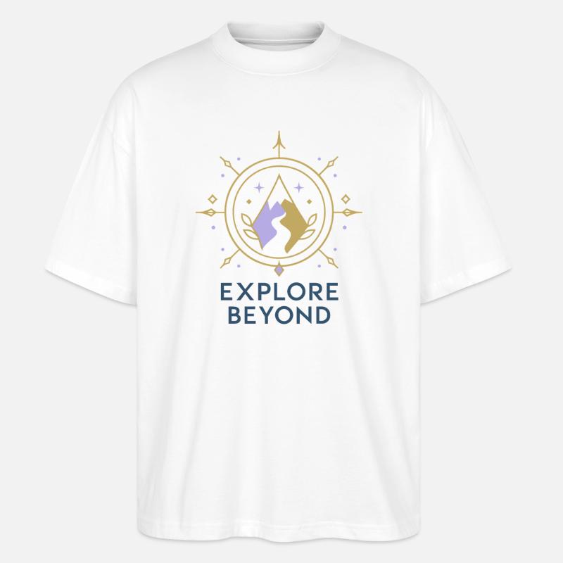 Explore Beyond Compass - Stanley/Stella Oversized Unisex Organic T-shirt Blaster 2.0 - white