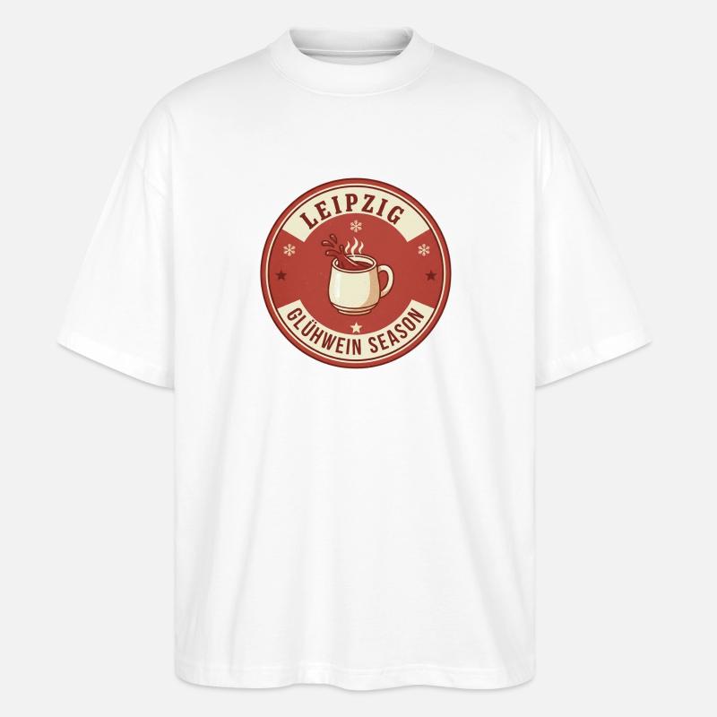 Saison des vins chauds de Leipzig - T-shirt bio Blaster 2.0 coupe oversize Stanley/Stella Unisexe - blanc